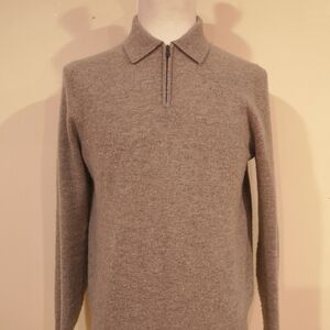 Christian Lacroix  Men's Light Brown Zip-Up Collar Shirt